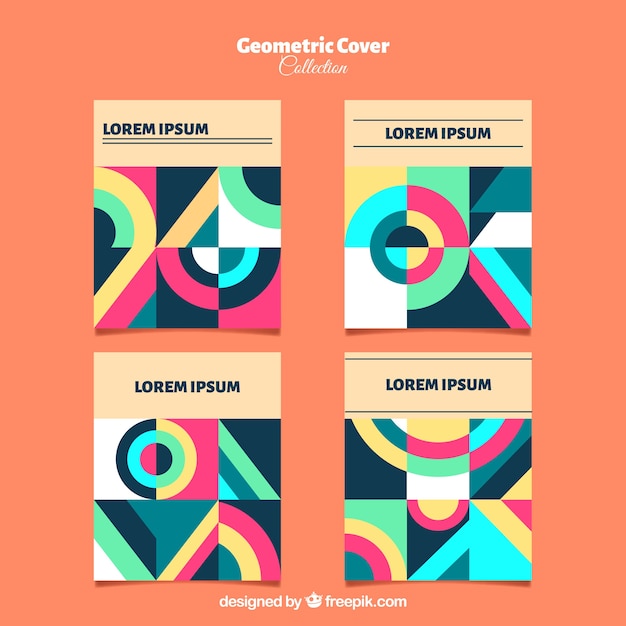 Colección de portadas con formas geométricas Vector Gratis