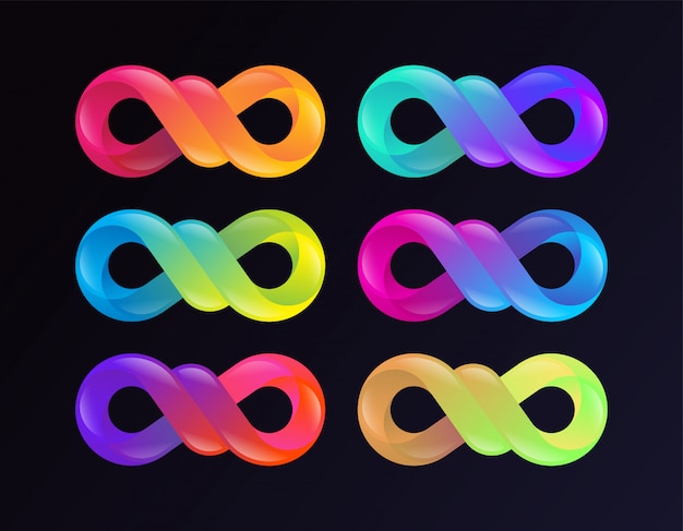 Colección de signos infinito gradiente Vector Premium