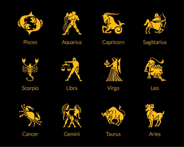 Colección De Signos Del Zodiaco Vector Premium 2716