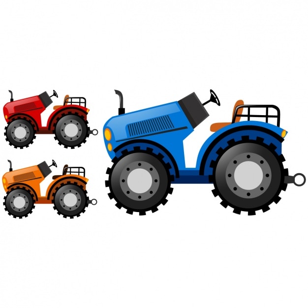 colecci-n-de-tractores-a-color-vector-gratis