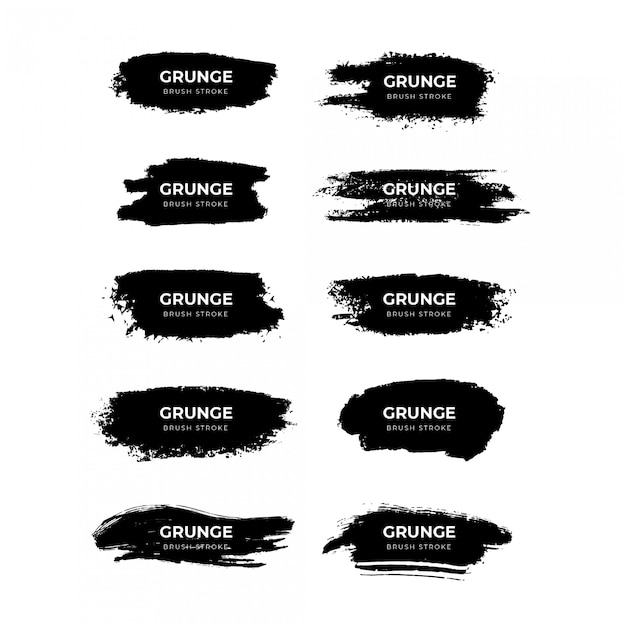 Colección de trazos de pincel grunge Vector Premium