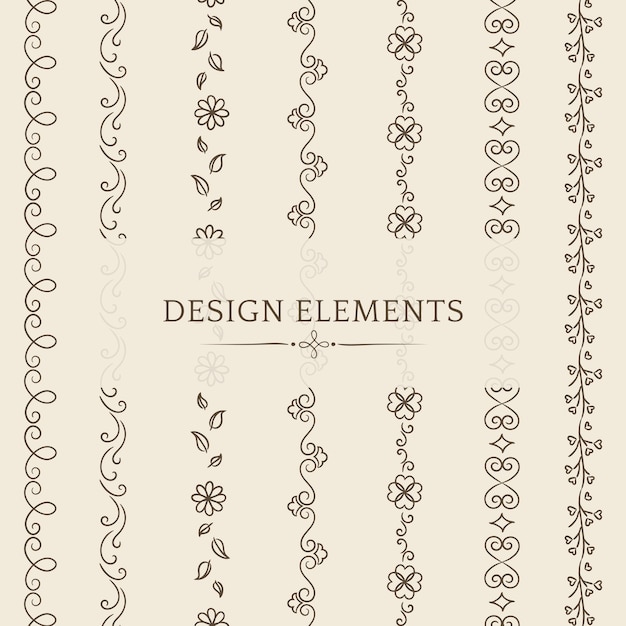 Colección de vectores de elementos de diseño divisor vector gratuito