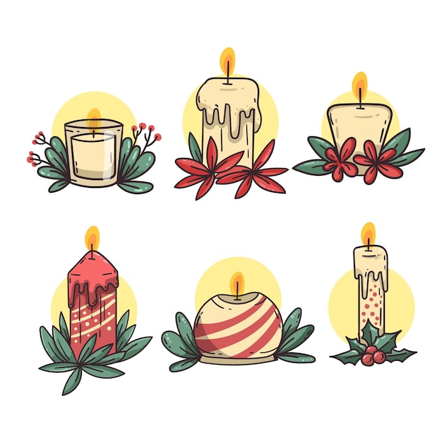 Colecci N De Velas Navide As De Dise O Plano Vector Gratis