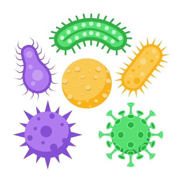 Colección de virus plana | Vector Premium