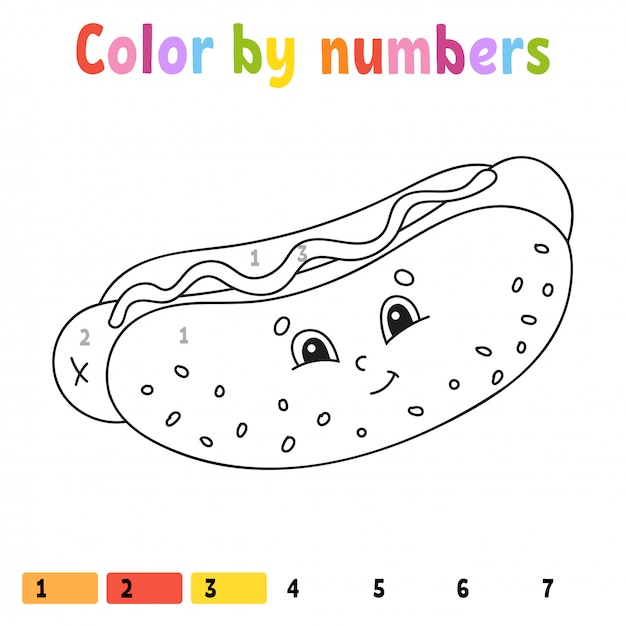 Color Por Numeros Libro Para Colorear Para Ninos Vector Premium