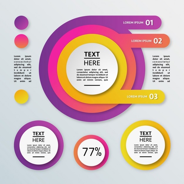 Colorida Infograf A Circular Con Porcentajes Vector Gratis