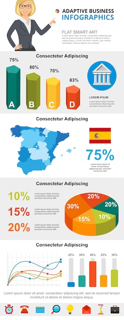 Coloridas Estadísticas O Gráficos Infográficos De Marketing