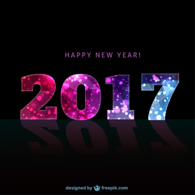 Colorido 2017 en un fondo negro de año nuevo | Descargar Vectores gratis