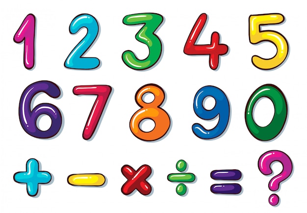 Coloridos Números Y Operaciones Matemáticas Vector Gratis
