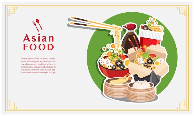 Comida Asiatica Sopa De Fideos Caja Para Llevar Ramen Japones En Un Tazon Vector Premium