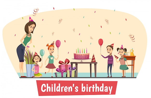 Composición de celebración de cumpleaños vector gratuito