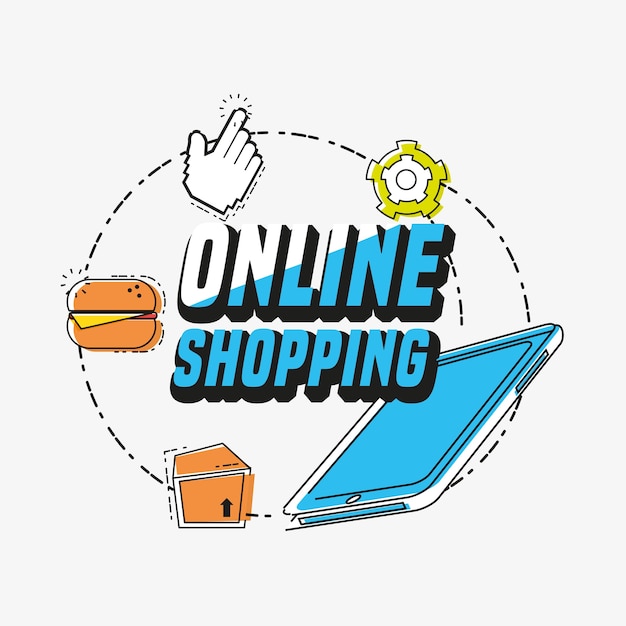 Compras En Línea Set Iconos Vector Ilustración Diseño Vector Premium 0076