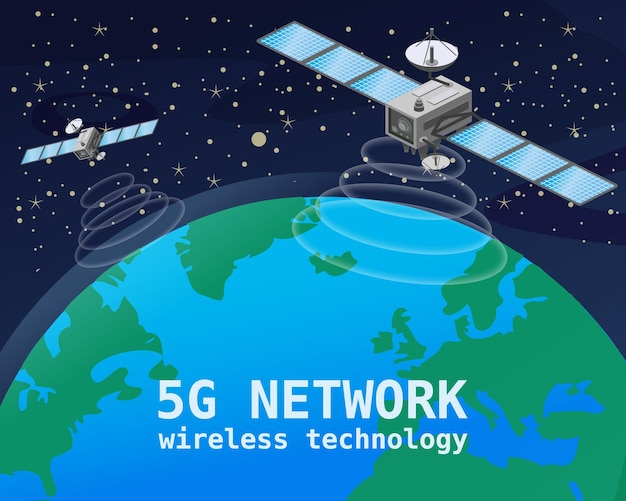 Comunicación Satelital De Red Global De Internet 5g Satélites Que