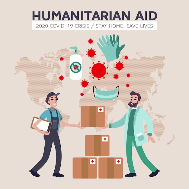 Concepto De Ayuda Humanitaria Vector Gratis