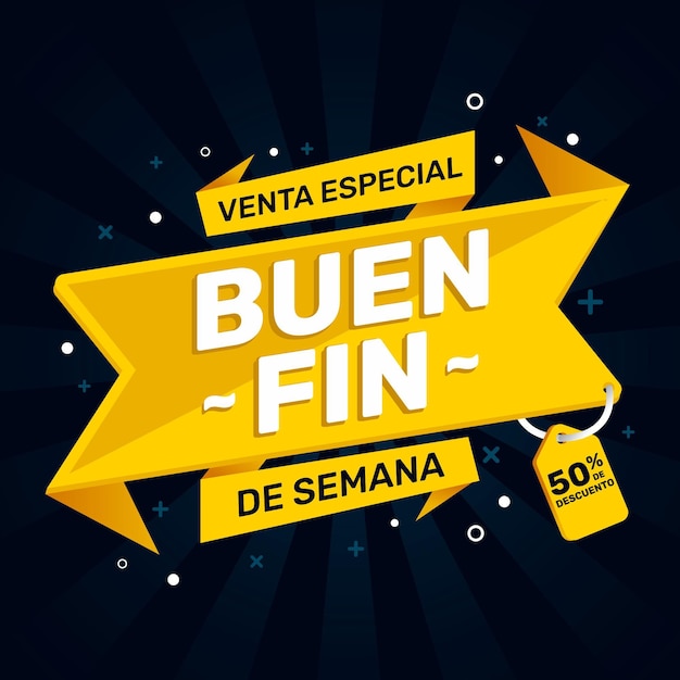 Concepto de banner de buen fin Vector Premium