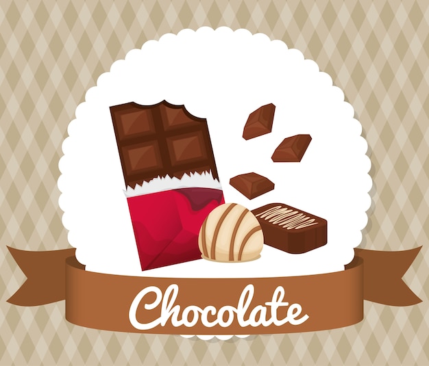 Concepto De Chocolate Con Diseño De Icono Vector Premium