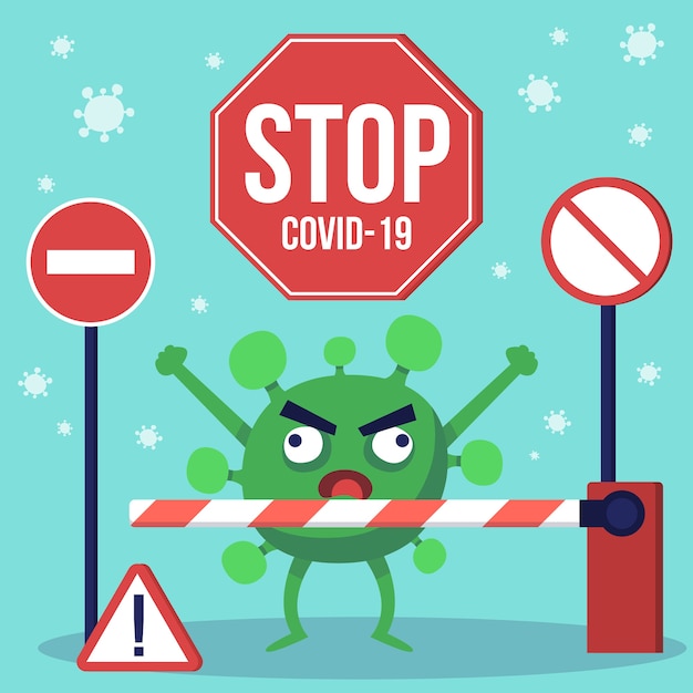 Concepto de cierre de borde de coronavirus | Vector Gratis