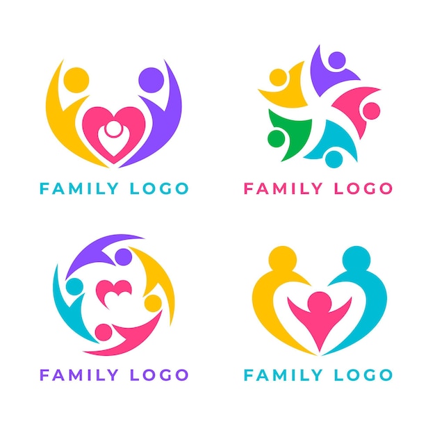 Download Concepto de colección de logo familiar | Vector Gratis