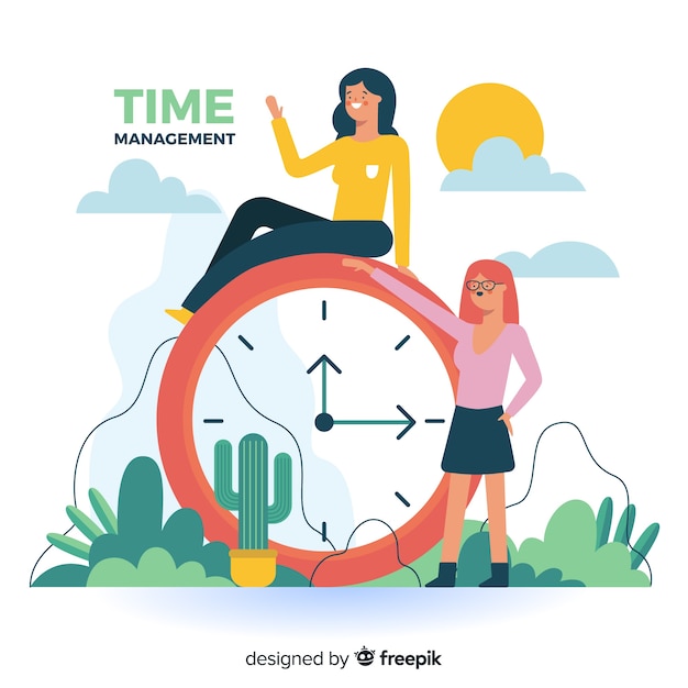 Concepto de control del tiempo para landing page vector gratuito