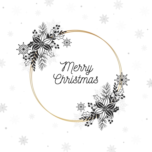 Concepto de corona de navidad dibujado a mano vector gratuito