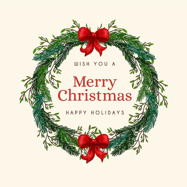 Concepto de corona de navidad dibujado a mano vector gratuito