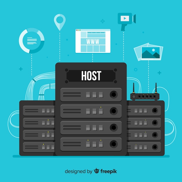 Concepto creativo de hosting vector gratuito