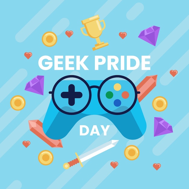 Concepto del día del orgullo geek con controlador de ...