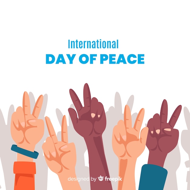 Concepto del día de paz con las manos levantadas | Vector Gratis