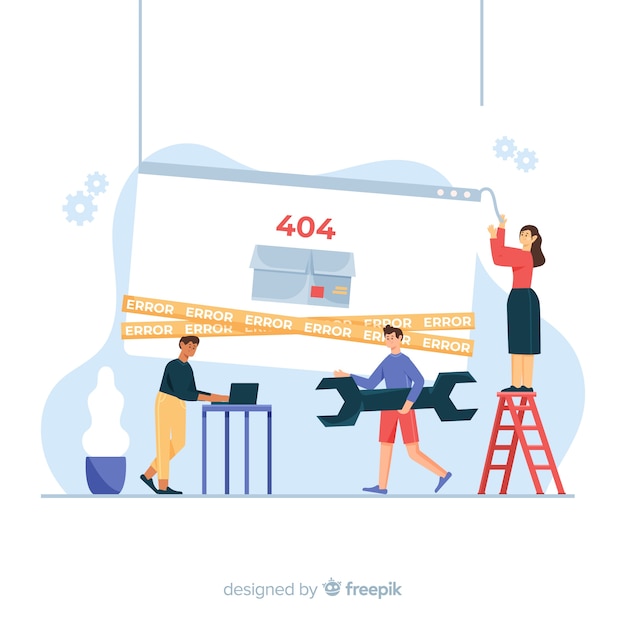 Concepto de fallo técnico para landing page vector gratuito