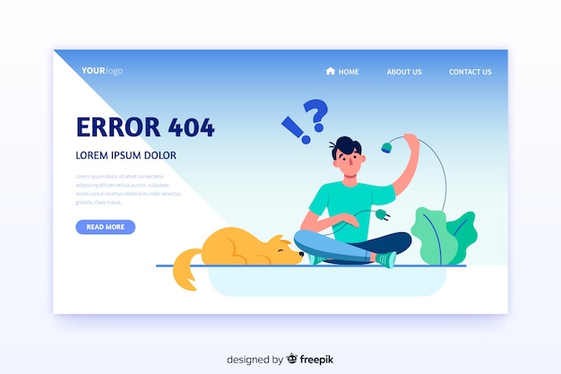 Concepto de fallo técnico para landing page vector gratuito