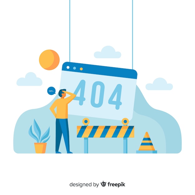 Concepto de fallo técnico para landing page vector gratuito