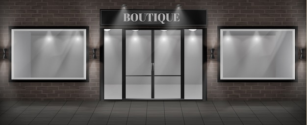 Concepto de fondo fachada tienda boutique con el letrero 