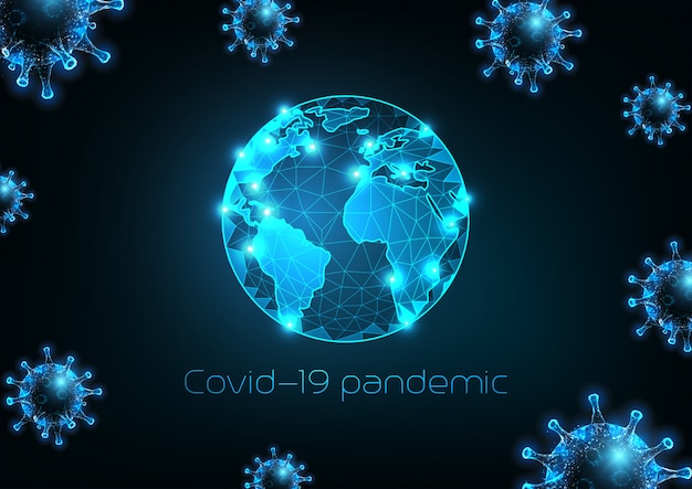 Concepto futurista de pandemia de coronavirus covid-19 alrededor ...