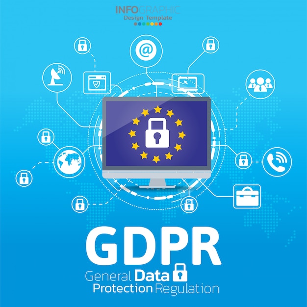 Concepto general de regulación de protección de datos (gdpr). Vector Premium