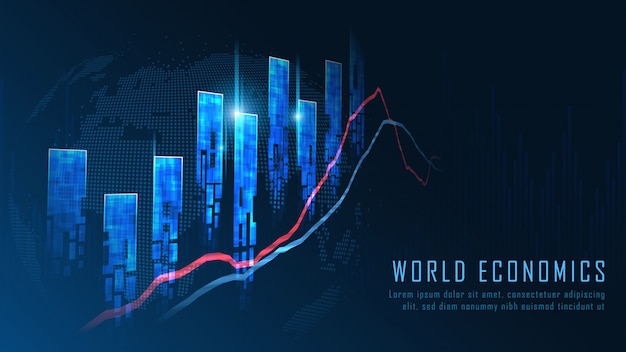 Concepto de gráfico bursátil o forex Vector Premium