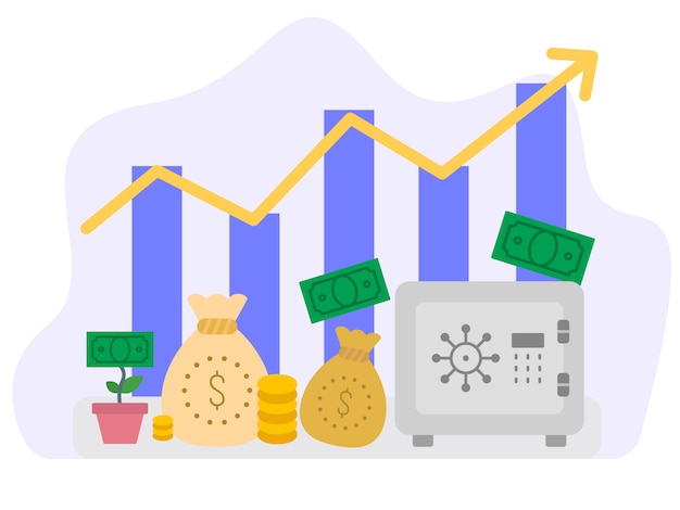 Concepto de ilustración de vector de crecimiento económico | Vector Premium