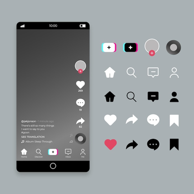 Concepto De Interfaz Tiktok Vector Gratis