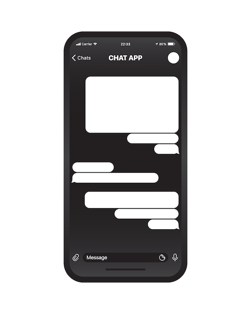 Concepto de interfaz de usuario de la aplicación de chat móvil Vector Premium