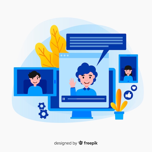 Concepto para landing page de videoconferencia | Vector Gratis