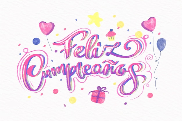 Concepto De Letras Feliz Cumpleaños Vector Gratis 