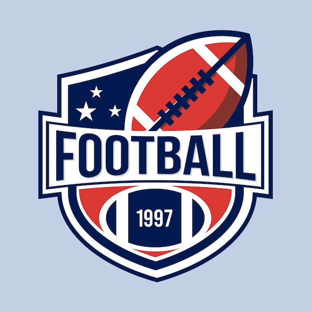 Concepto de logotipo de fútbol americano retro | Vector Premium