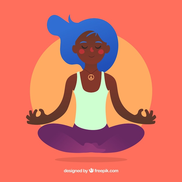 Concepto De Meditaci N Con Mujer Dibujada A Mano Vector Gratis