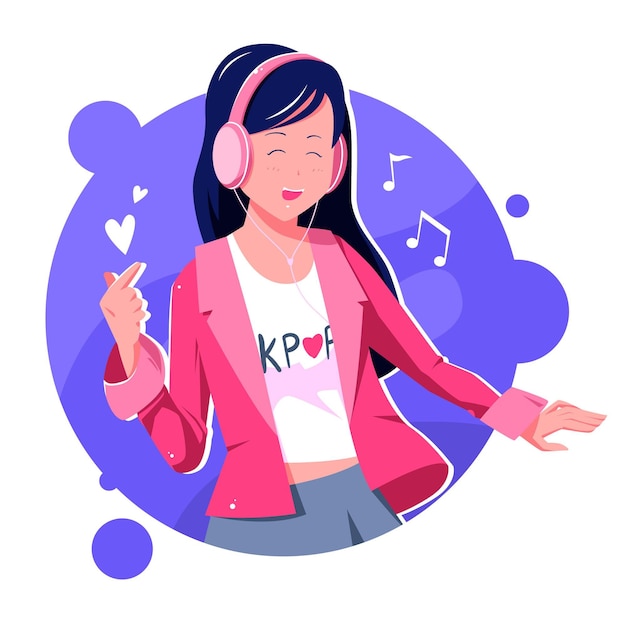 Concepto De Musica K Pop Vector Premium
