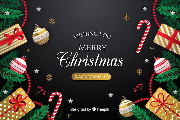 Concepto de navidad en diseño plano vector gratuito