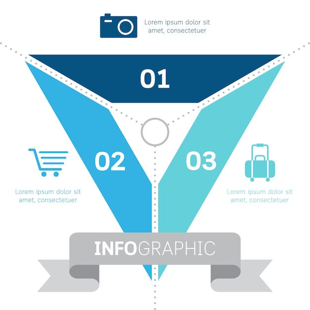 Concepto de negocio de presentación triángulo infografía Vector Premium