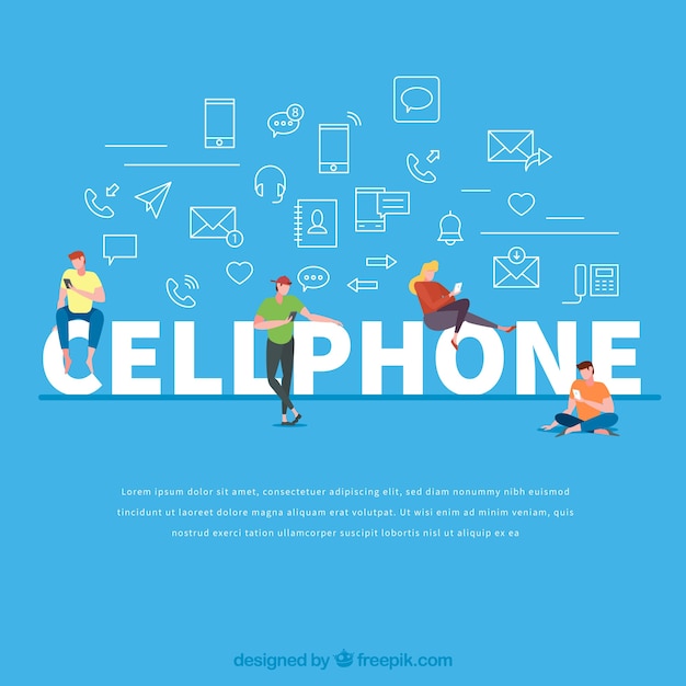 concepto-de-palabra-cellphone-vector-gratis