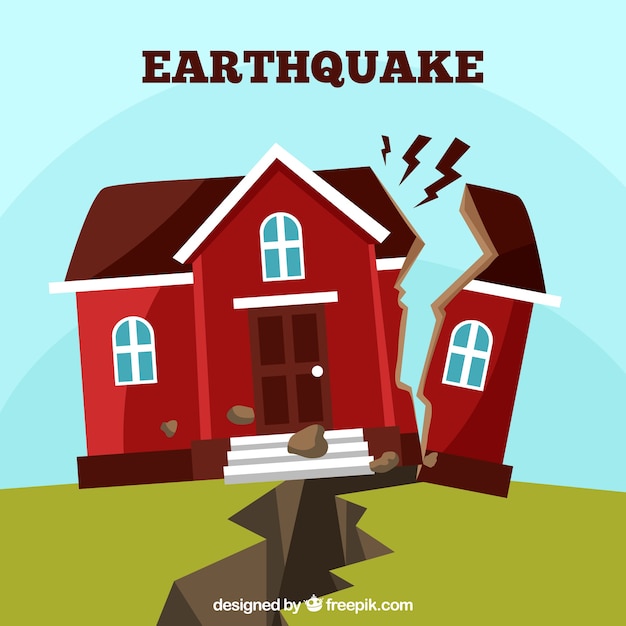 Concepto de terremoto en estilo flat | Vector Gratis