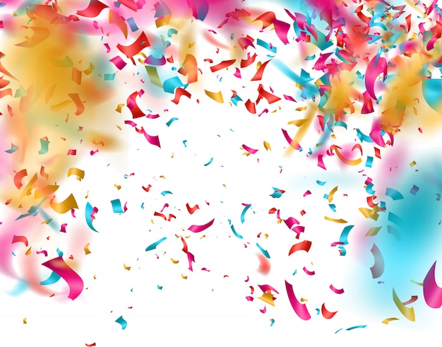 Confeti De Colores Sobre Fondo Blanco Vector Premium