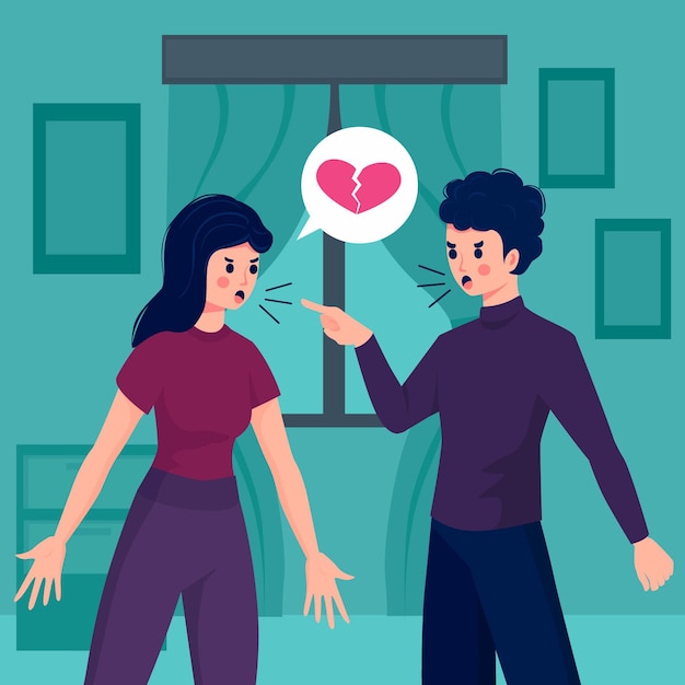 Conflictos De Pareja En Concepto De Relación | Vector Gratis