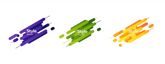 Conjunto de banner de formas de splash moderno abstracto azul, verde, naranja vector gratuito